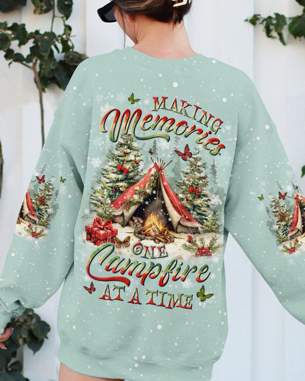 BLISSCORNERS MAKING MEMORIES ONE CAMPFIRE AT A TIME CHRISTMAS ALL OVER PRINT