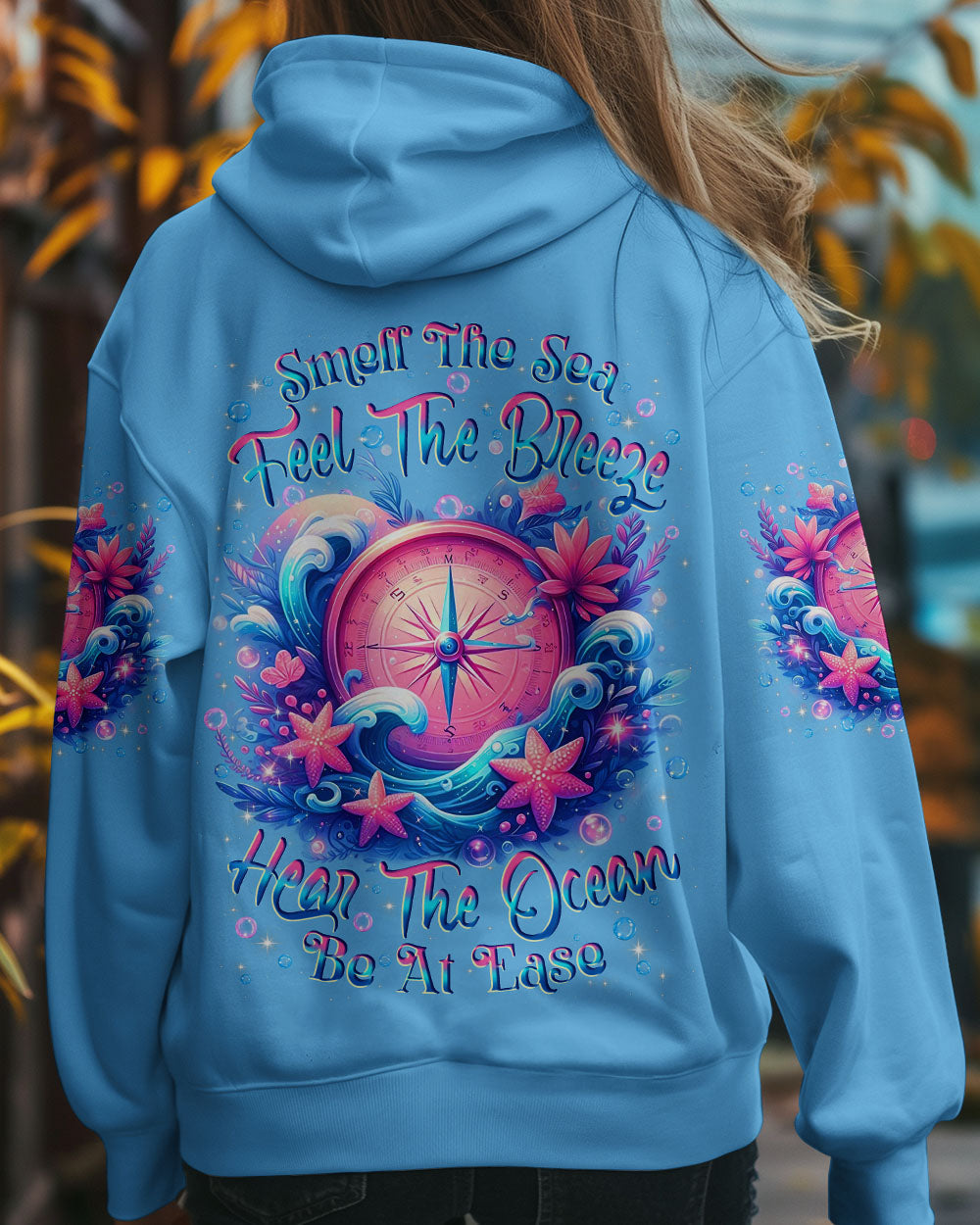 BLISSCORNERS SMELL THE SEA FEEL THE BREEZE COMPASS ALL OVER PRINT