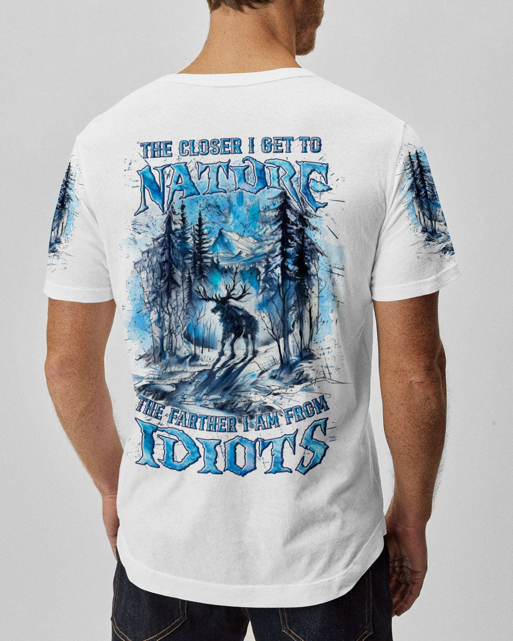 BLISSCORNERS THE CLOSER I GET TO NATURE DEER HUNTING ALL OVER PRINT