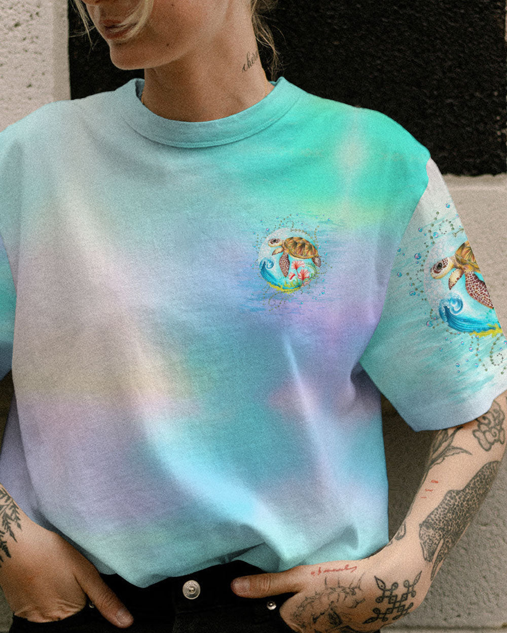 BLISSCORNERS SMELL THE SEA FEEL THE BREEZE TURTLE ALL OVER PRINT