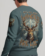 BLISSCORNERS NOT ALL WHO WANDER ARE LOST DEER COMPASS ALL OVER PRINT