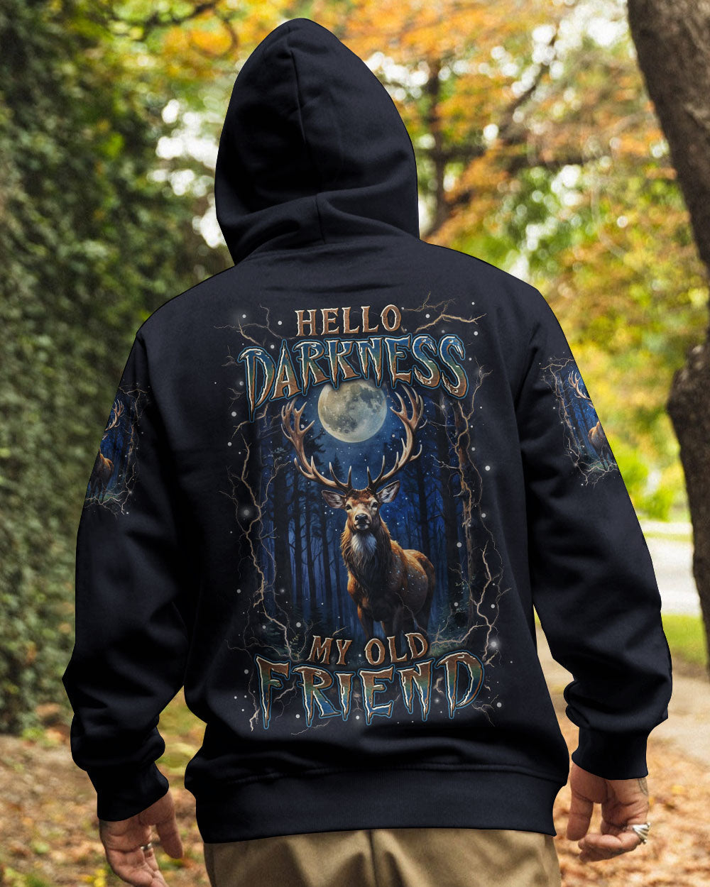 BLISSCORNERS HELLO DARKNESS MY OLD FRIEND DEER ALL OVER PRINT