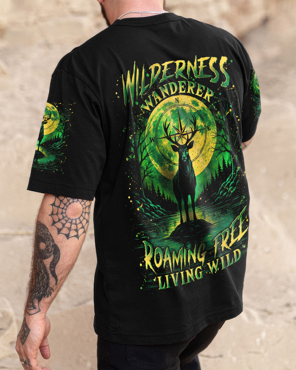 BLISSCORNERS WILDERNESS WANDERER ROAMING FREE LIVING WILD DEER ALL OVER PRINT