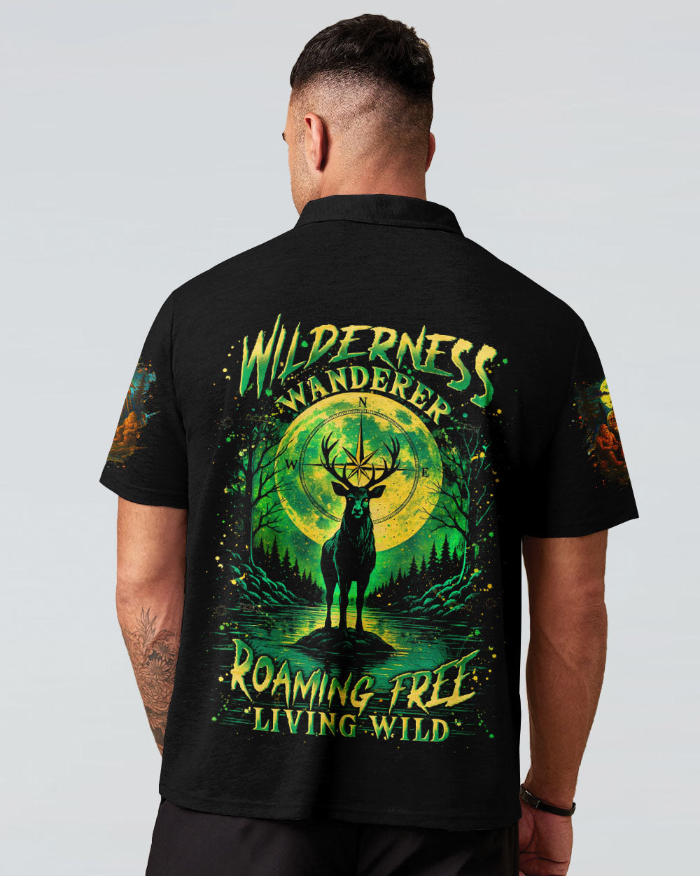 BLISSCORNERS WILDERNESS WANDERER ROAMING FREE LIVING WILD DEER ALL OVER PRINT