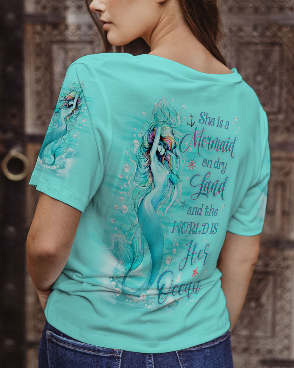 BLISSCORNERS SHE IS A MERMAID ALL OVER PRINT