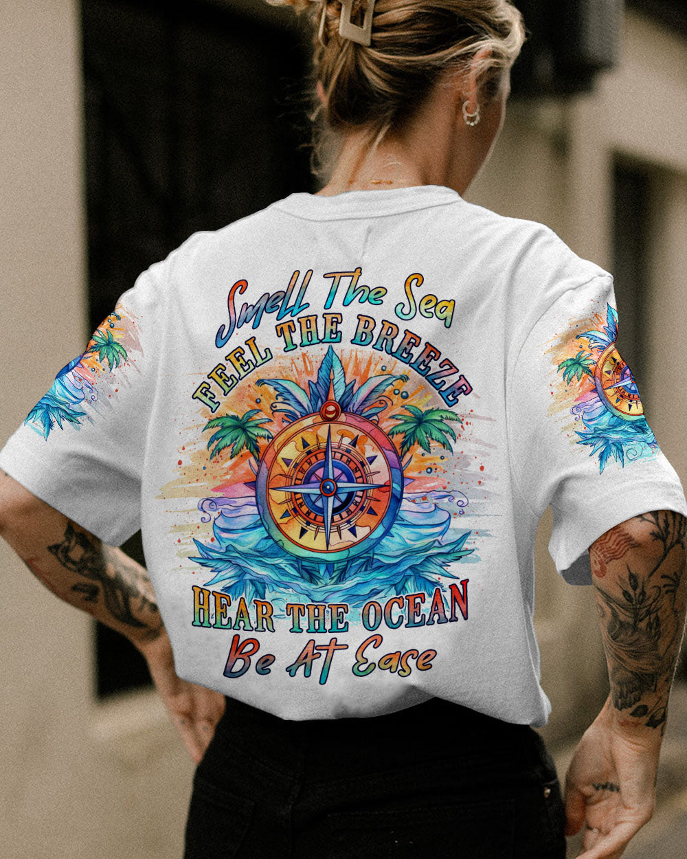 BLISSCORNERS SMELL THE SEA FEEL THE BREEZE ALL OVER PRINT
