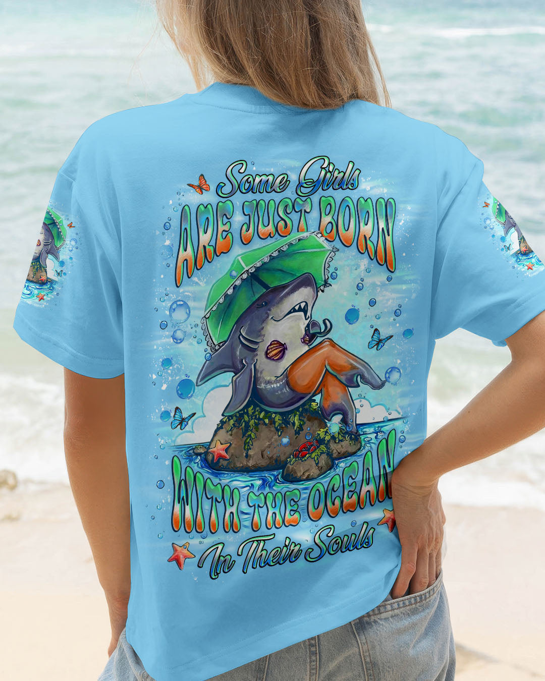 BLISSCORNERS SOME GIRLS ARE JUST BORN SHARK ALL OVER PRINT