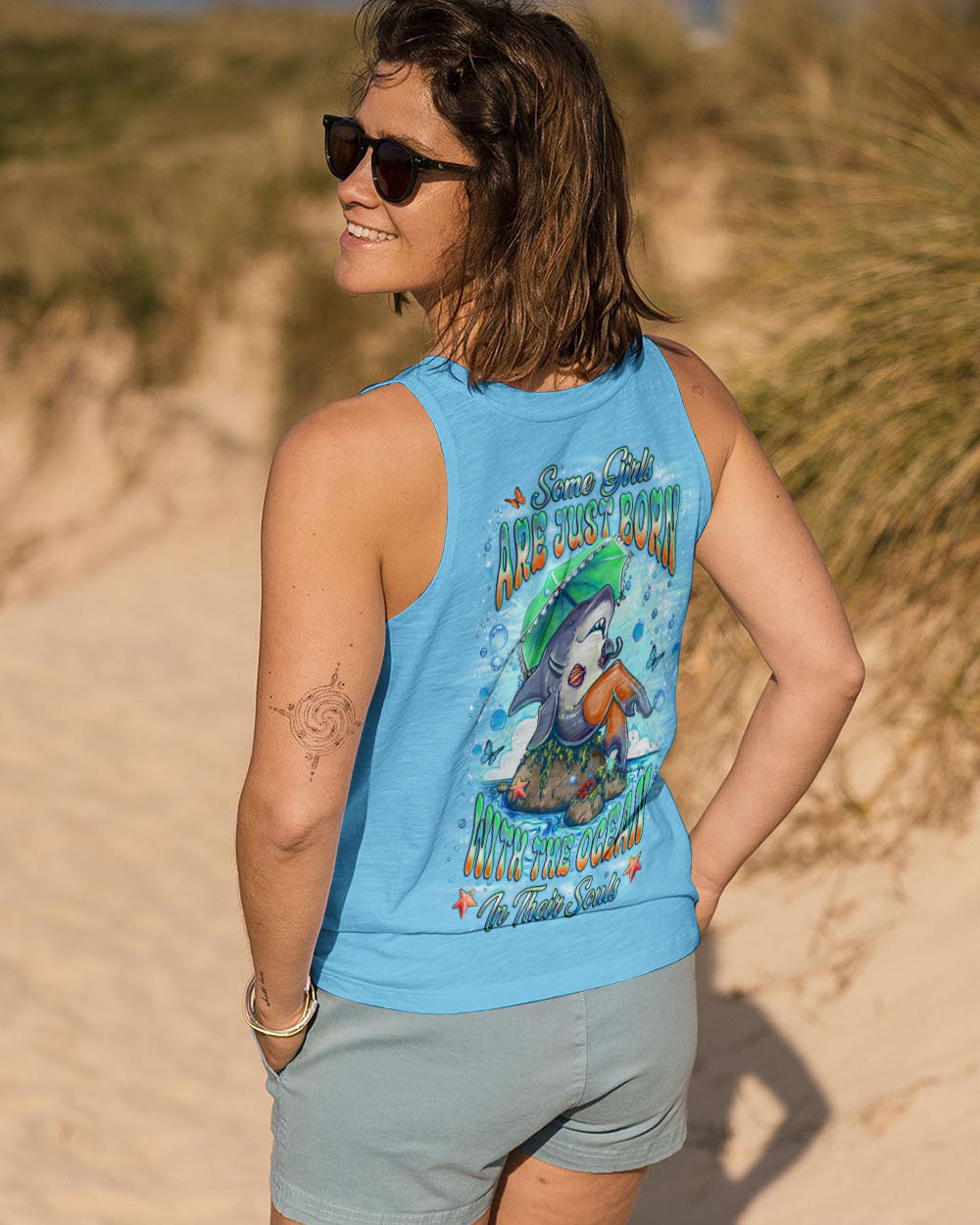 BLISSCORNERS SOME GIRLS ARE JUST BORN SHARK ALL OVER PRINT