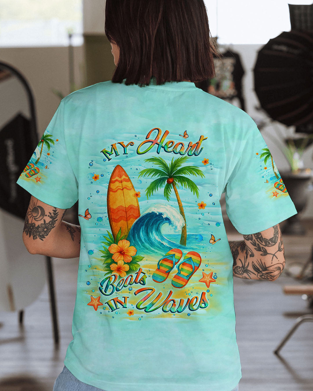 BLISSCORNERS MY HEART BEATS IN WAVES ALL OVER PRINT