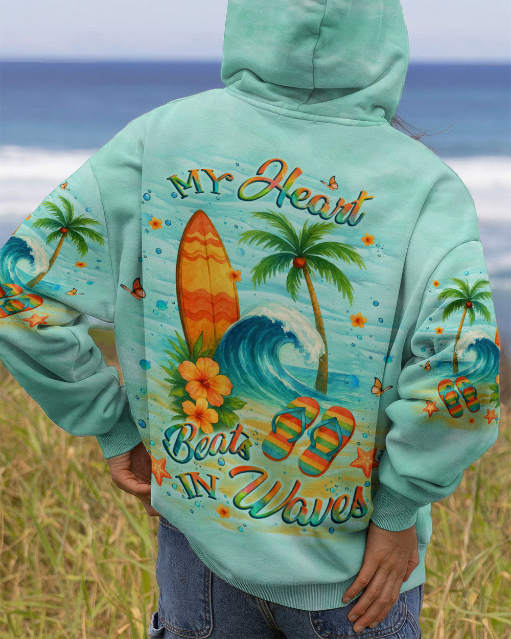 BLISSCORNERS MY HEART BEATS IN WAVES ALL OVER PRINT