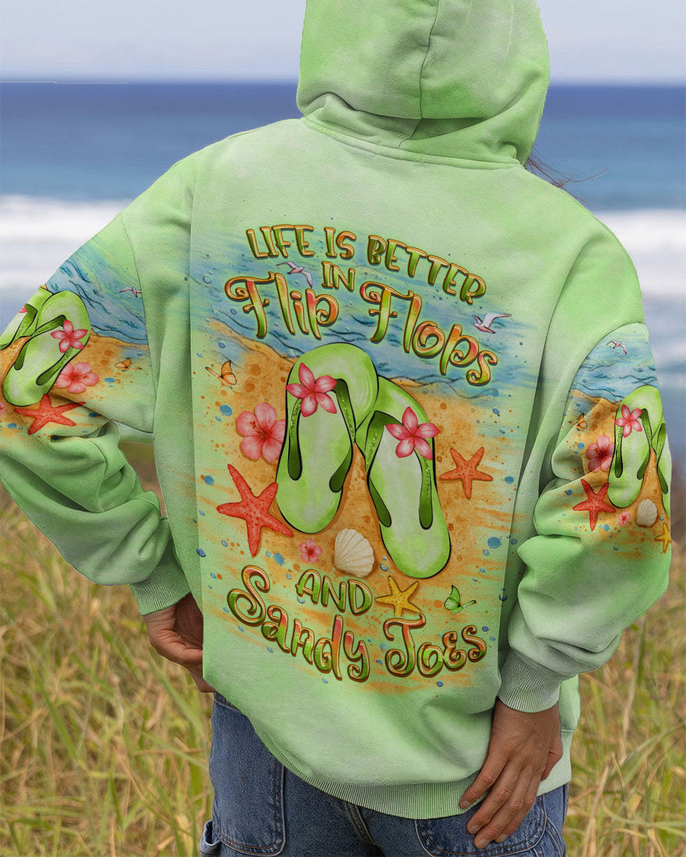 BLISSCORNERS LIFE IS BETTER IN FLIP-FLOPS AND SANDY TOES ALL OVER PRINT