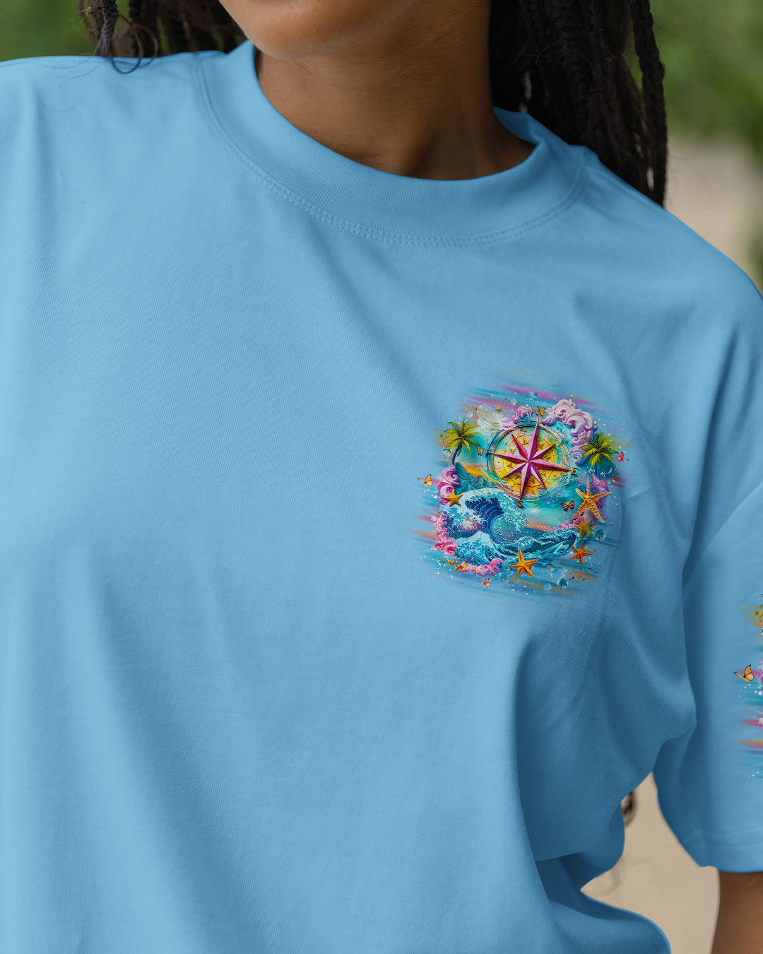 BLISSCORNERS SMELL THE SEA FEEL THE BREEZE COMPASS ALL OVER PRINT