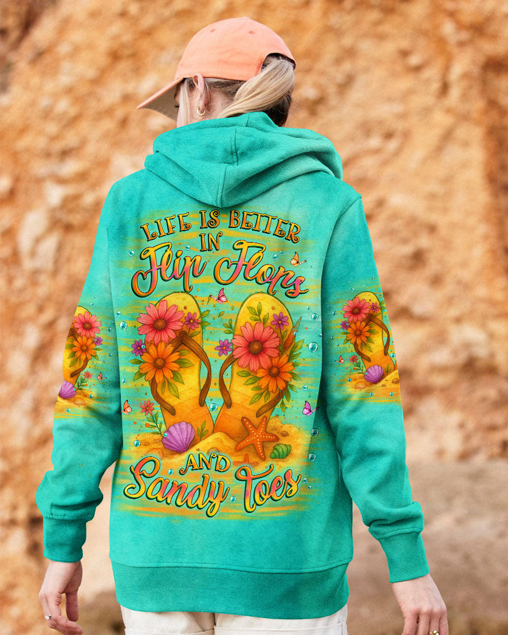 BLISSCORNERS LIFE IS BETTER IN FLIP-FLOPS AND SANDY TOES ALL OVER PRINT
