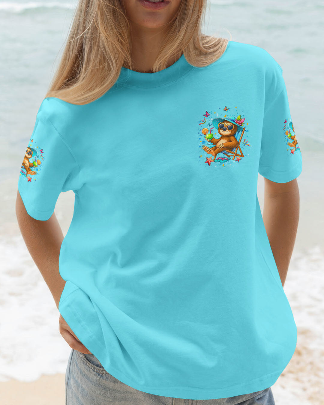 BLISSCORNERS IT'S 5 O'CLOCK SOMEWHERE SLOTH ALL OVER PRINT