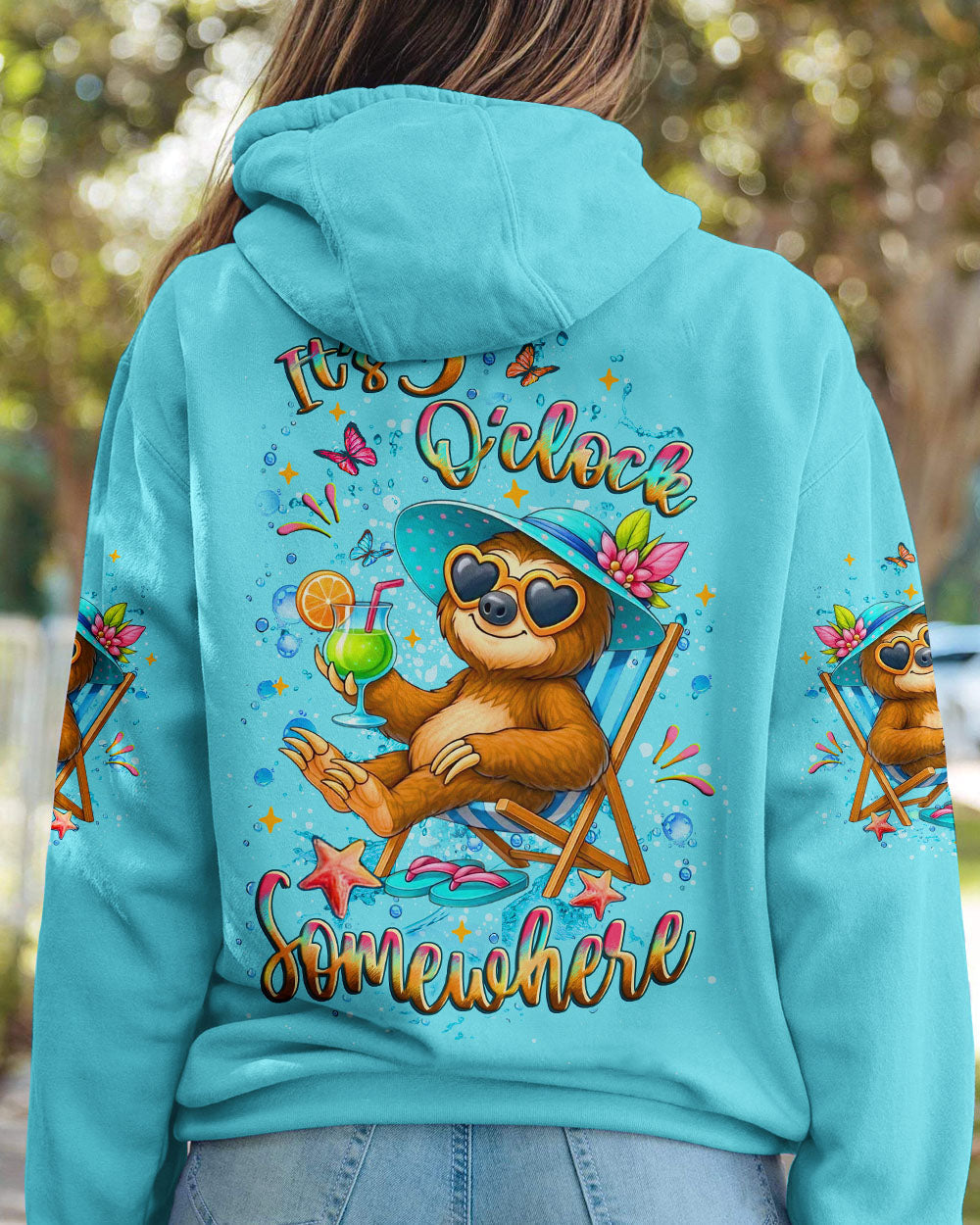 BLISSCORNERS IT'S 5 O'CLOCK SOMEWHERE SLOTH ALL OVER PRINT