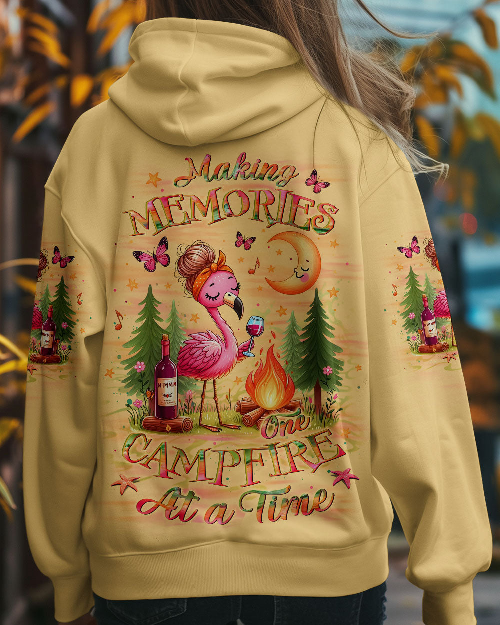 BLISSCORNERS MAKING MEMORIES ONE CAMPFIRE AT A TIME FLAMINGO ALL OVER PRINT