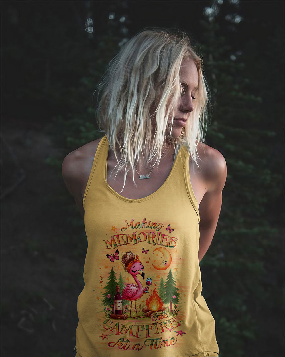 BLISSCORNERS MAKING MEMORIES ONE CAMPFIRE AT A TIME FLAMINGO ALL OVER PRINT