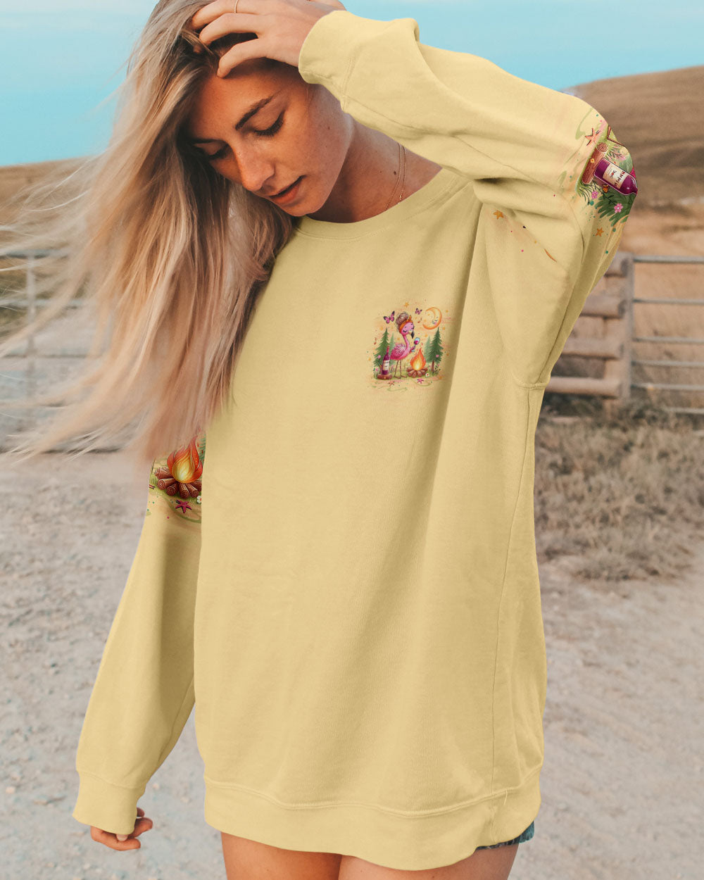 BLISSCORNERS MAKING MEMORIES ONE CAMPFIRE AT A TIME FLAMINGO ALL OVER PRINT