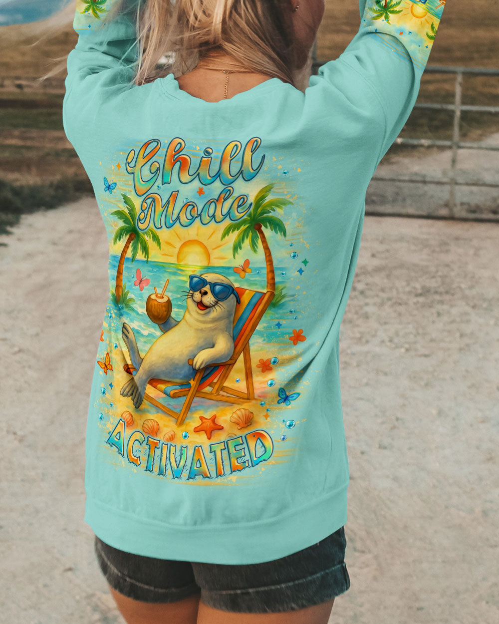 BLISSCORNERS CHILL MODE ACTIVATED SEAL ALL OVER PRINT