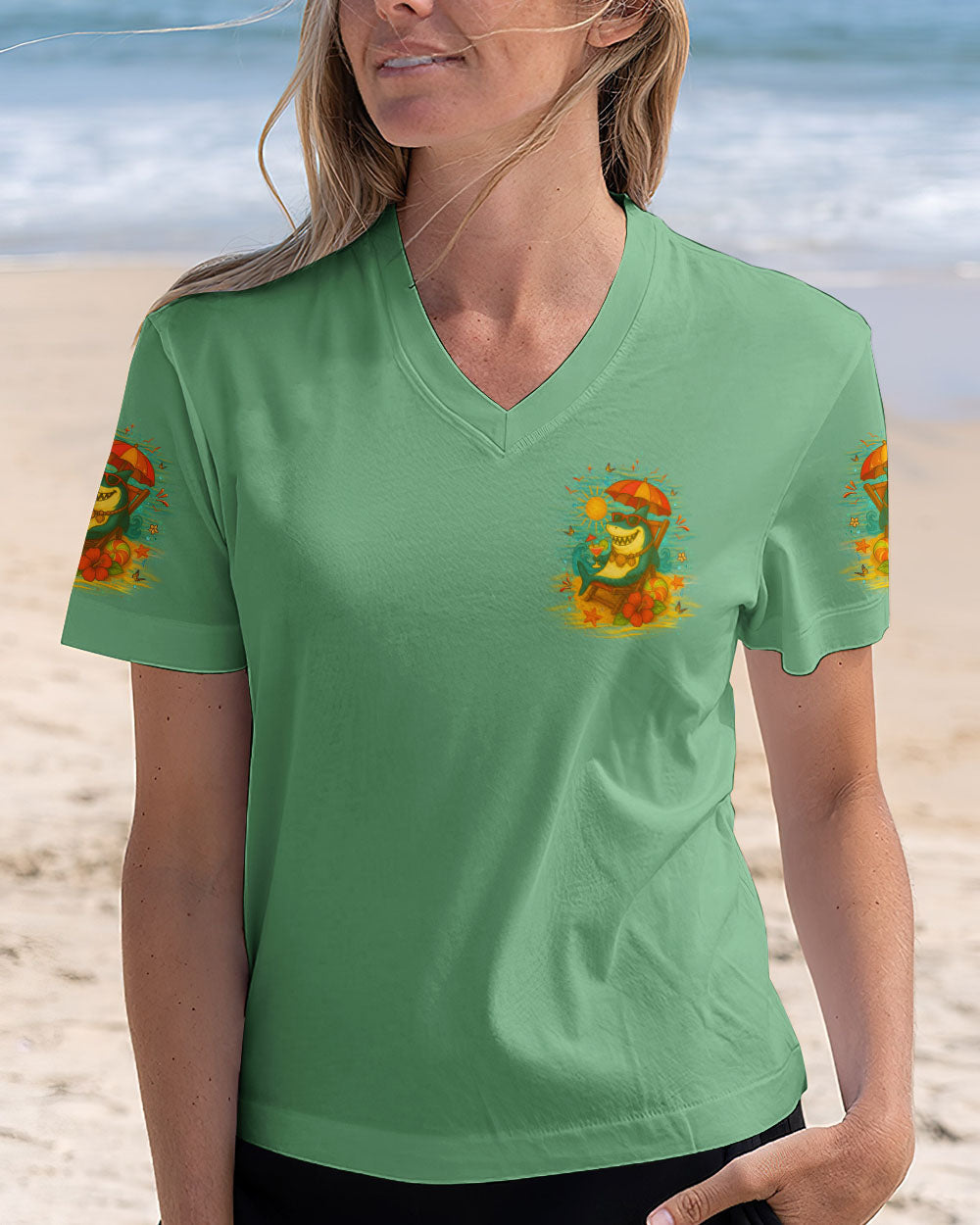 BLISSCORNERS IT'S 5 O'CLOCK SOMEWHERE SHARK ALL OVER PRINT