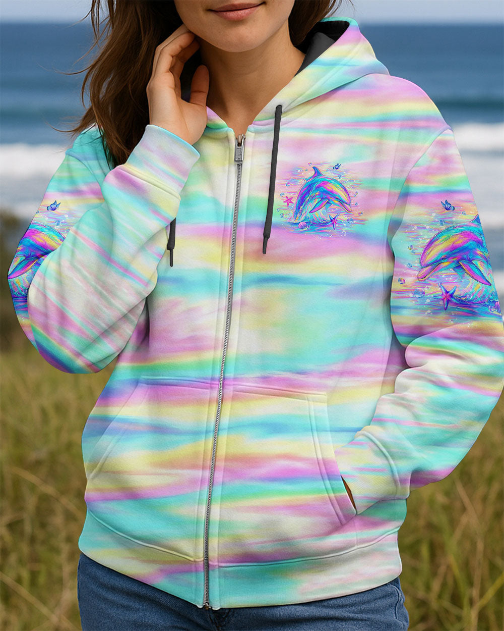 BLISSCORNERS SOME GIRLS ARE JUST BORN DOLPHIN ALL OVER PRINT