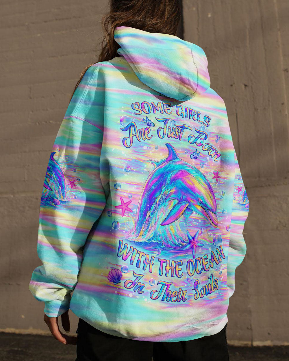 BLISSCORNERS SOME GIRLS ARE JUST BORN DOLPHIN ALL OVER PRINT