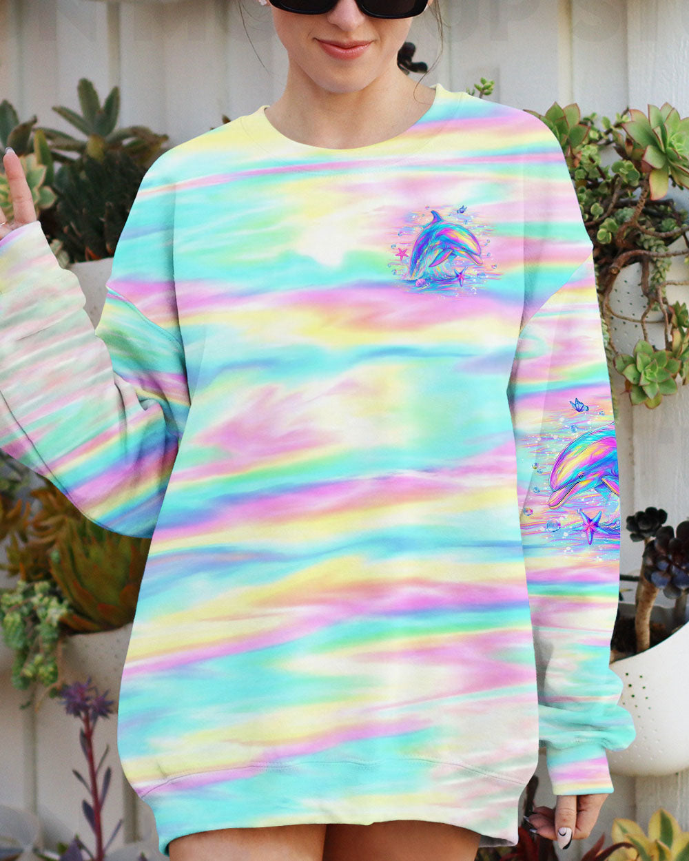 BLISSCORNERS SOME GIRLS ARE JUST BORN DOLPHIN ALL OVER PRINT