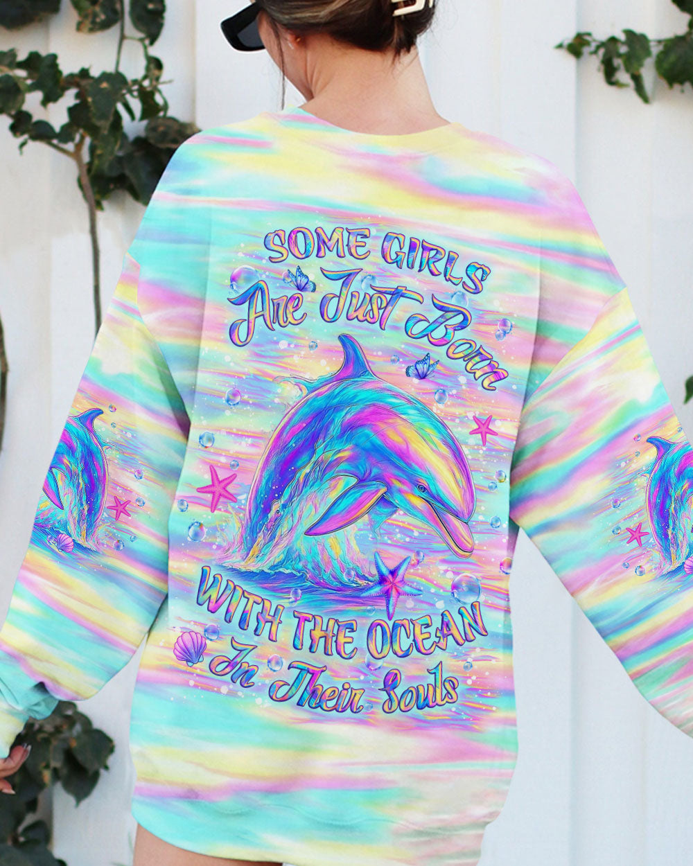 BLISSCORNERS SOME GIRLS ARE JUST BORN DOLPHIN ALL OVER PRINT