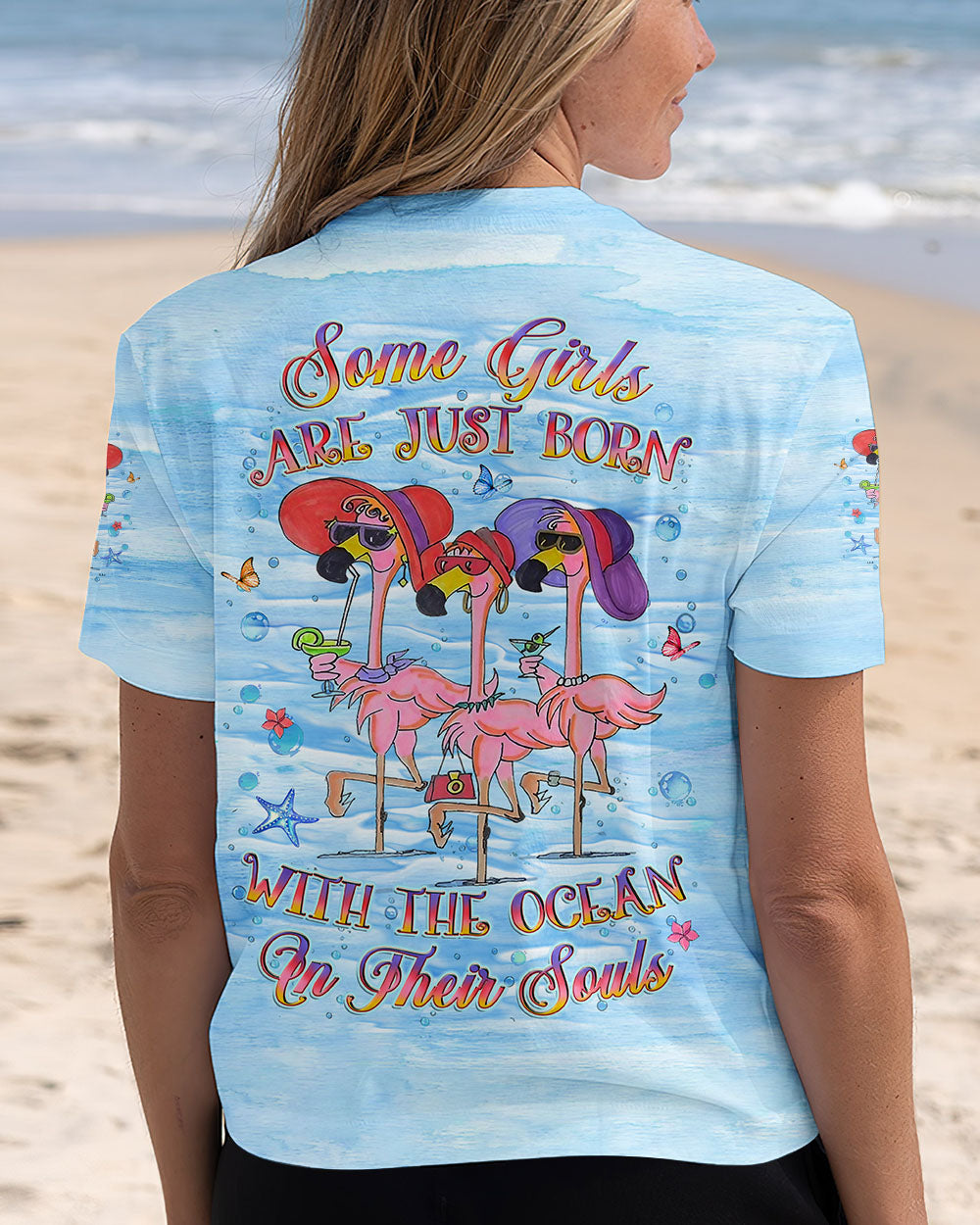BLISSCORNERS SOME GIRLS ARE JUST BORN FLAMINGO ALL OVER PRINT