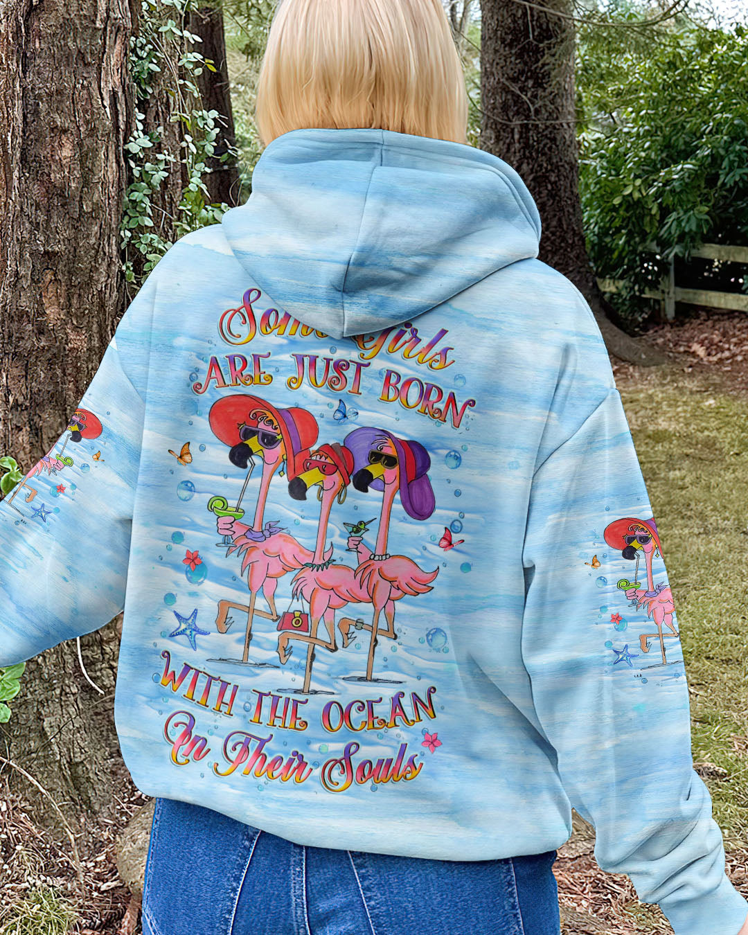 BLISSCORNERS SOME GIRLS ARE JUST BORN FLAMINGO ALL OVER PRINT