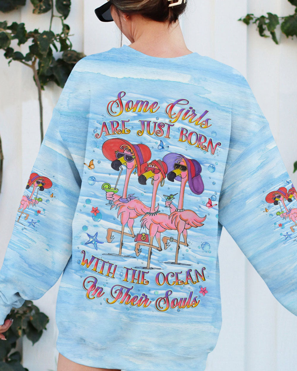 BLISSCORNERS SOME GIRLS ARE JUST BORN FLAMINGO ALL OVER PRINT