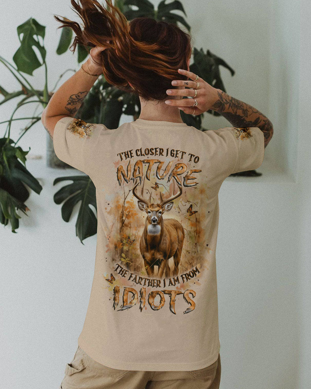 BLISSCORNERS THE CLOSER I GET TO NATURE DEER HUNTING ALL OVER PRINT