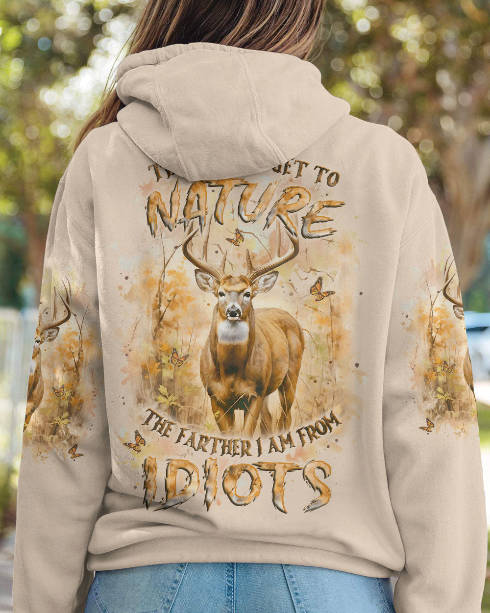 BLISSCORNERS THE CLOSER I GET TO NATURE DEER HUNTING ALL OVER PRINT