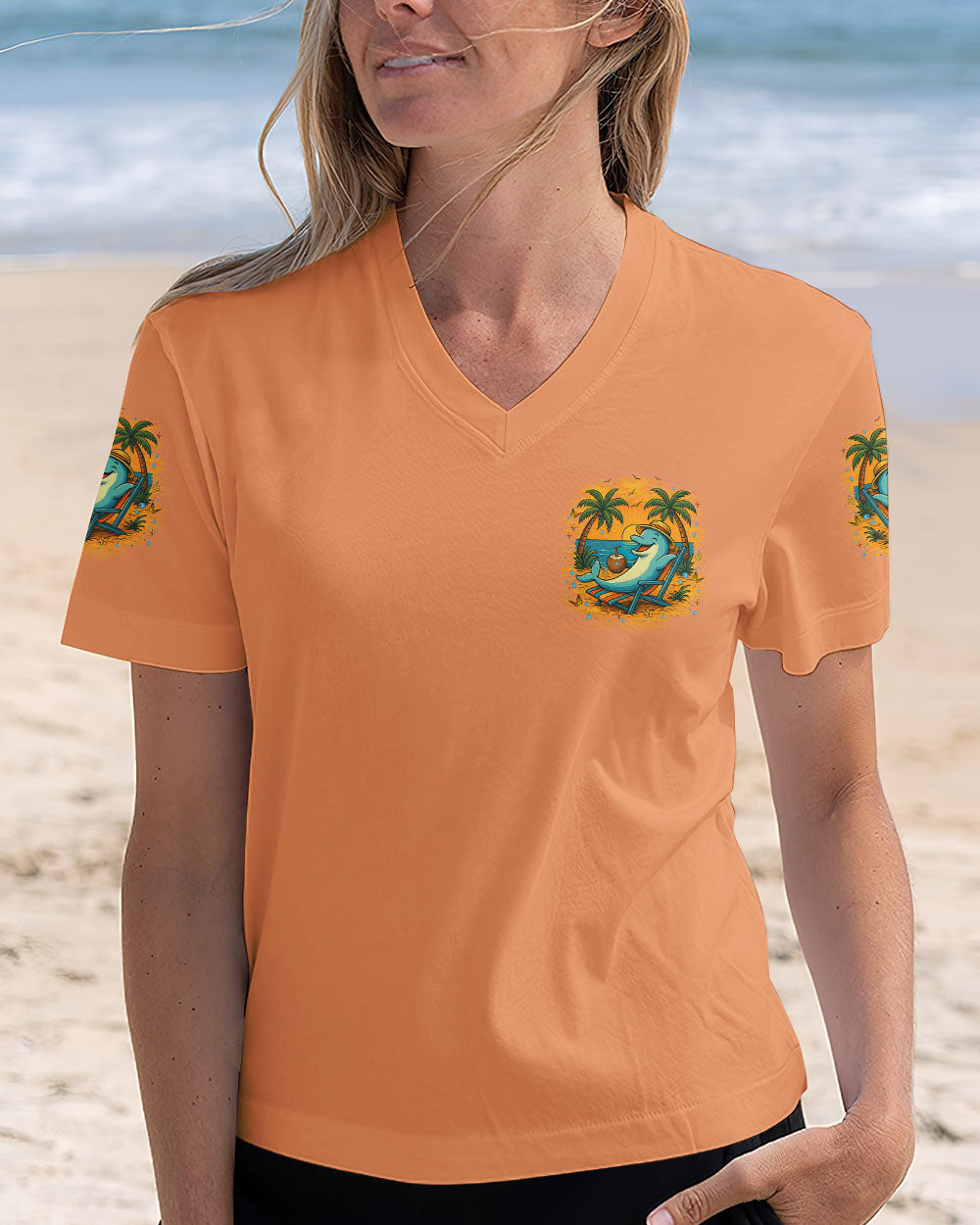 BLISSCORNERS IT'S TAN O'CLOCK FUNNY SHARK ALL OVER PRINT