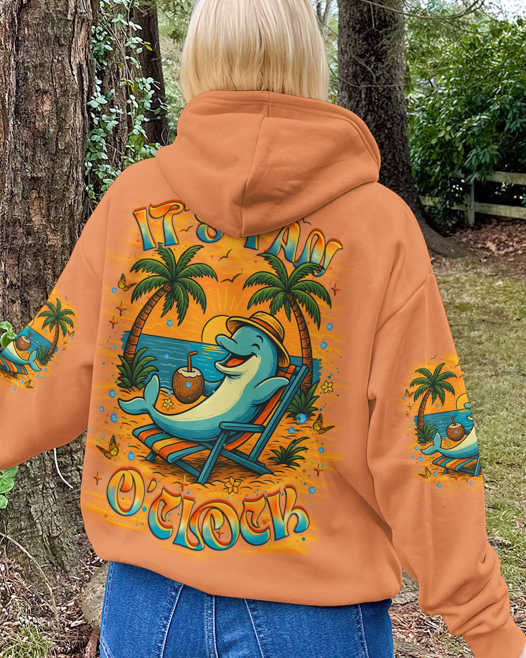 BLISSCORNERS IT'S TAN O'CLOCK FUNNY SHARK ALL OVER PRINT