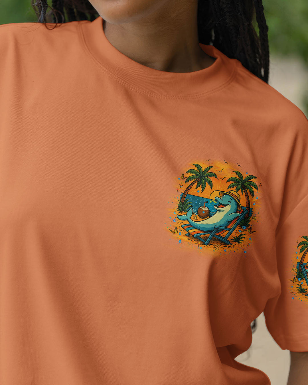 BLISSCORNERS IT'S TAN O'CLOCK FUNNY SHARK ALL OVER PRINT
