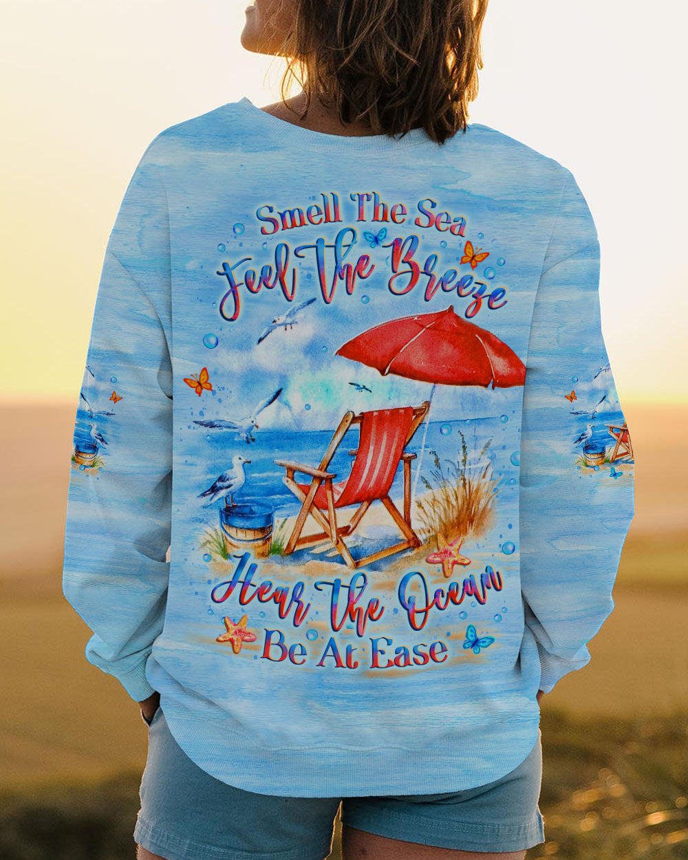 BLISSCORNERS SMELL THE SEA FEEL THE BREEZE ALL OVER PRINT