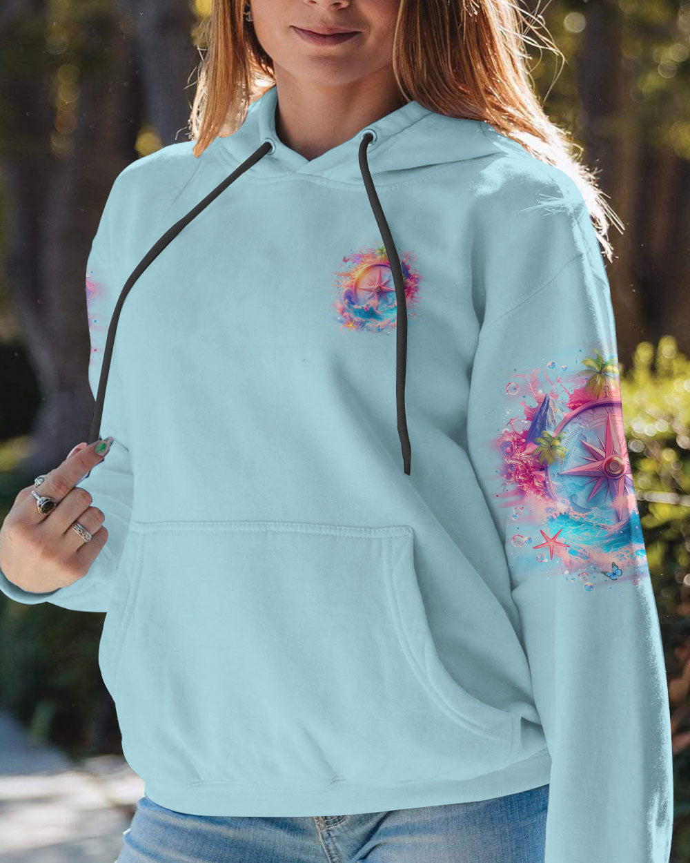BLISSCORNERS SMELL THE SEA FEEL THE BREEZE COMPASS ALL OVER PRINT