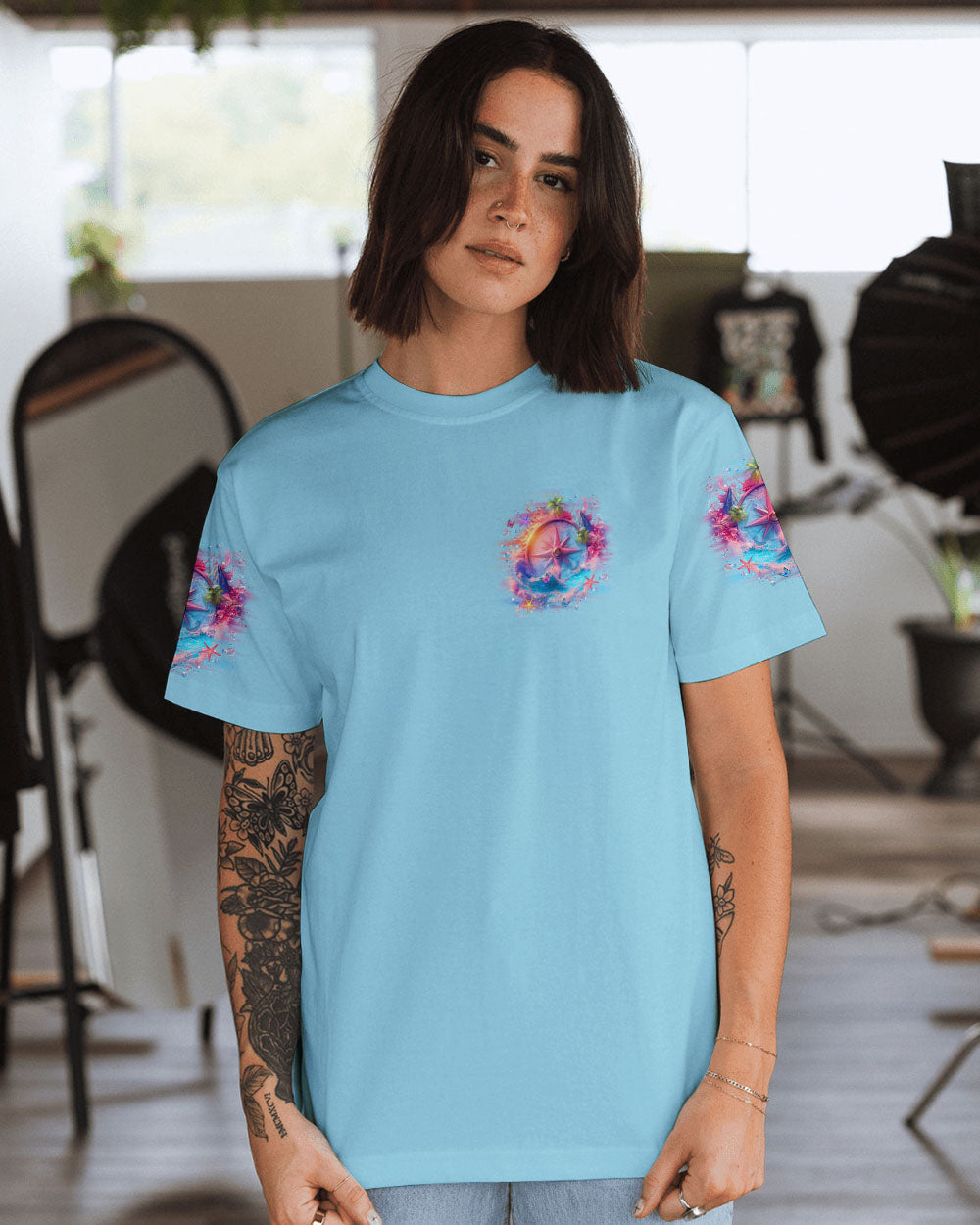 BLISSCORNERS SMELL THE SEA FEEL THE BREEZE COMPASS ALL OVER PRINT