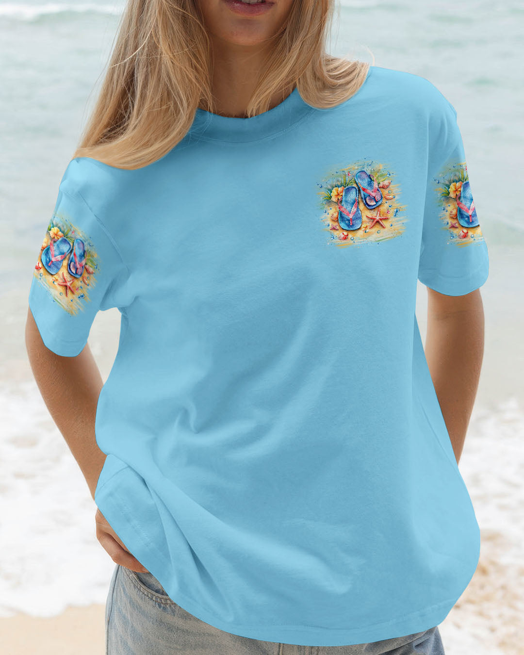 BLISSCORNERS LIFE IS BETTER IN FLIP-FLOPS AND SANDY TOES ALL OVER PRINT