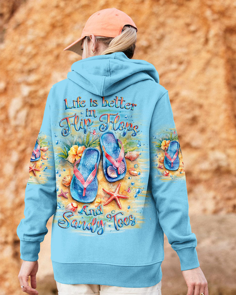 BLISSCORNERS LIFE IS BETTER IN FLIP-FLOPS AND SANDY TOES ALL OVER PRINT