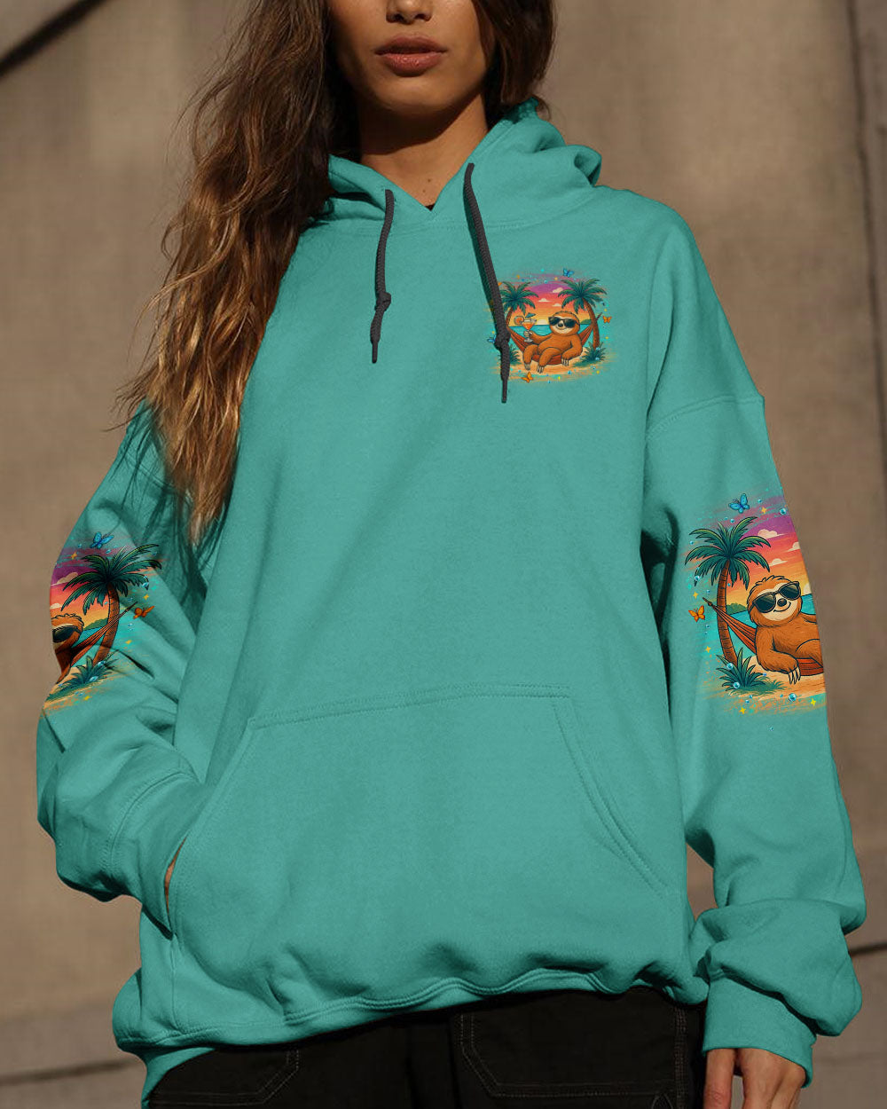 BLISSCORNERS MEET ME AT MY HAPPY PLACE SLOTH ALL OVER PRINT