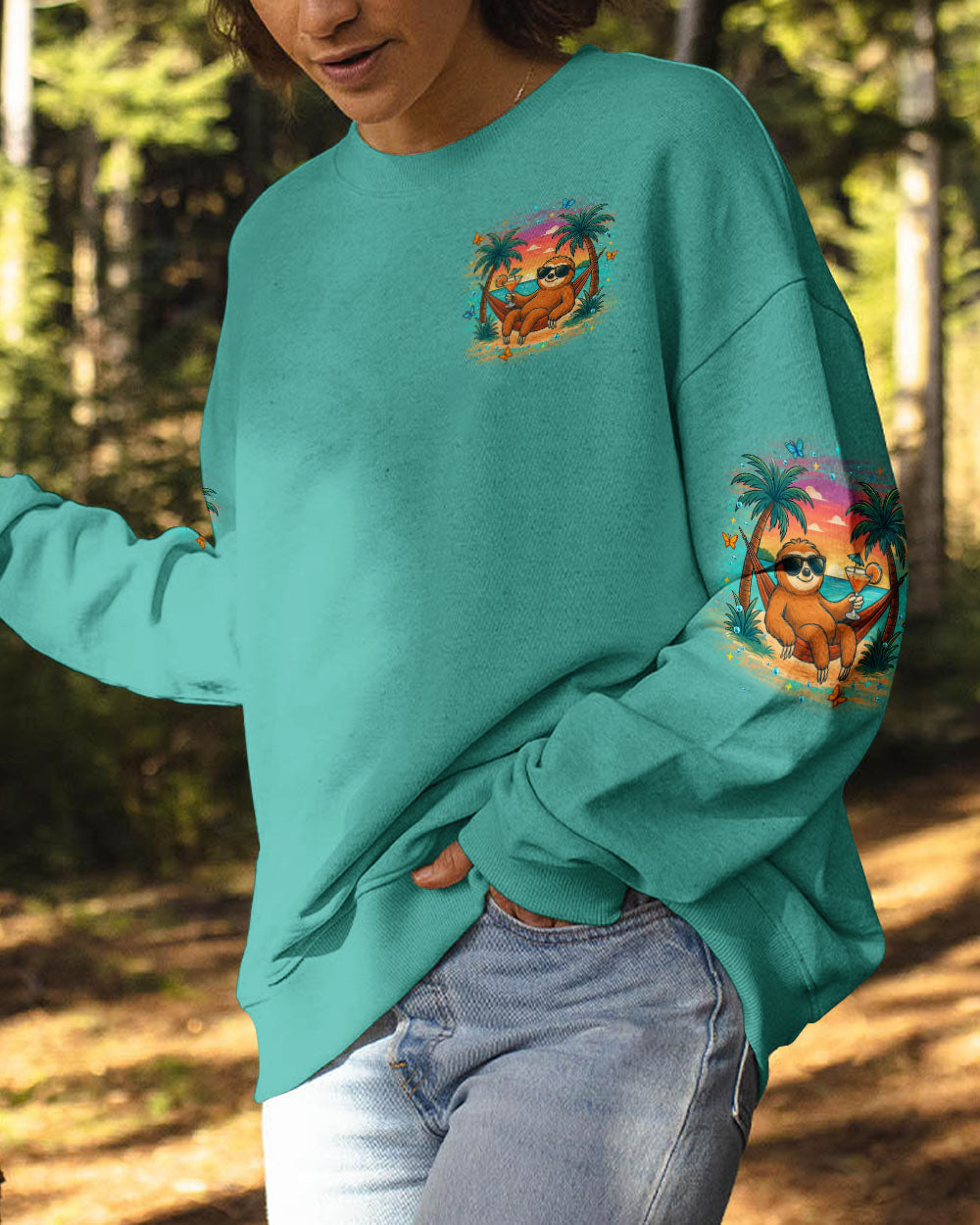 BLISSCORNERS MEET ME AT MY HAPPY PLACE SLOTH ALL OVER PRINT