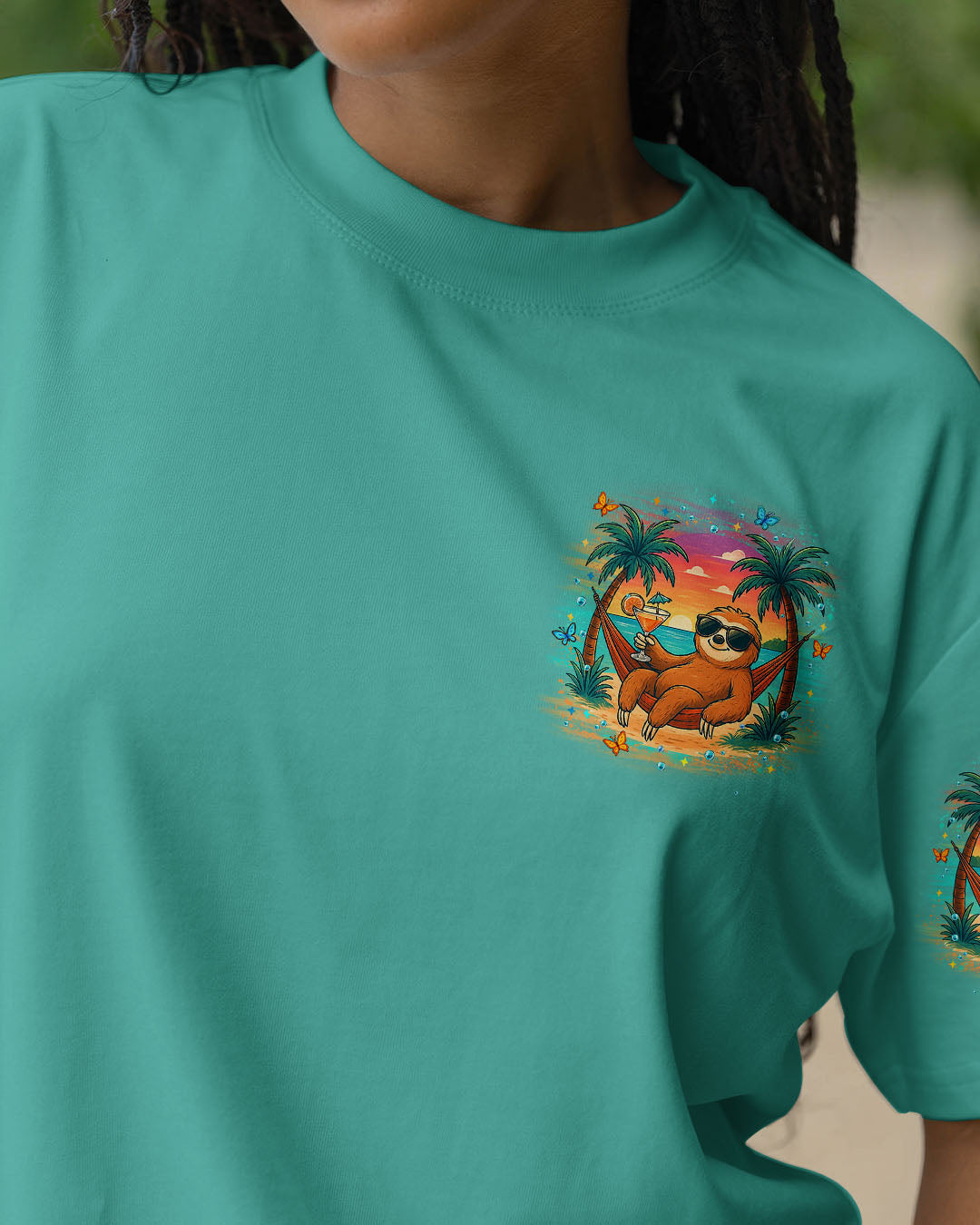 BLISSCORNERS MEET ME AT MY HAPPY PLACE SLOTH ALL OVER PRINT