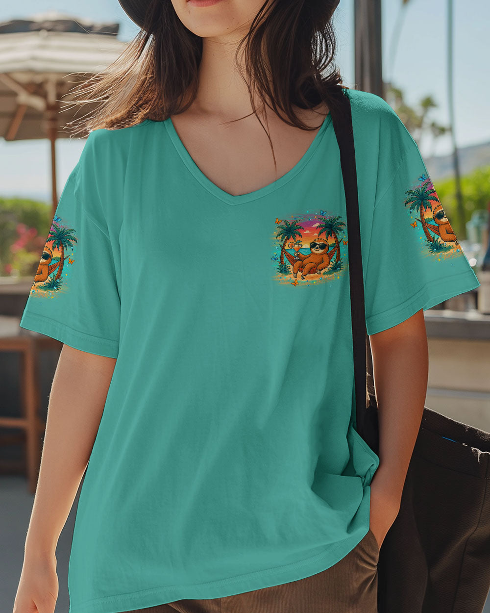 BLISSCORNERS MEET ME AT MY HAPPY PLACE SLOTH ALL OVER PRINT