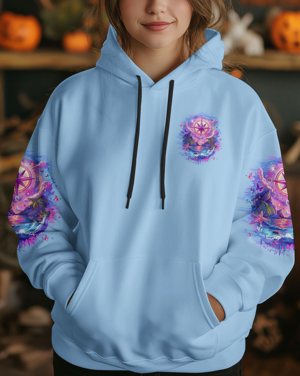 BLISSCORNERS SMELL THE SEA FEEL THE BREEZE COMPASS ALL OVER PRINT
