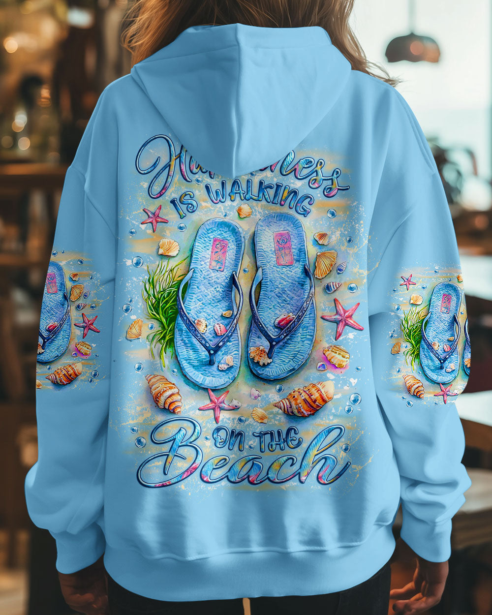 BLISSCORNERS HAPPINESS IS WALKING ON THE BEACH ALL OVER PRINT