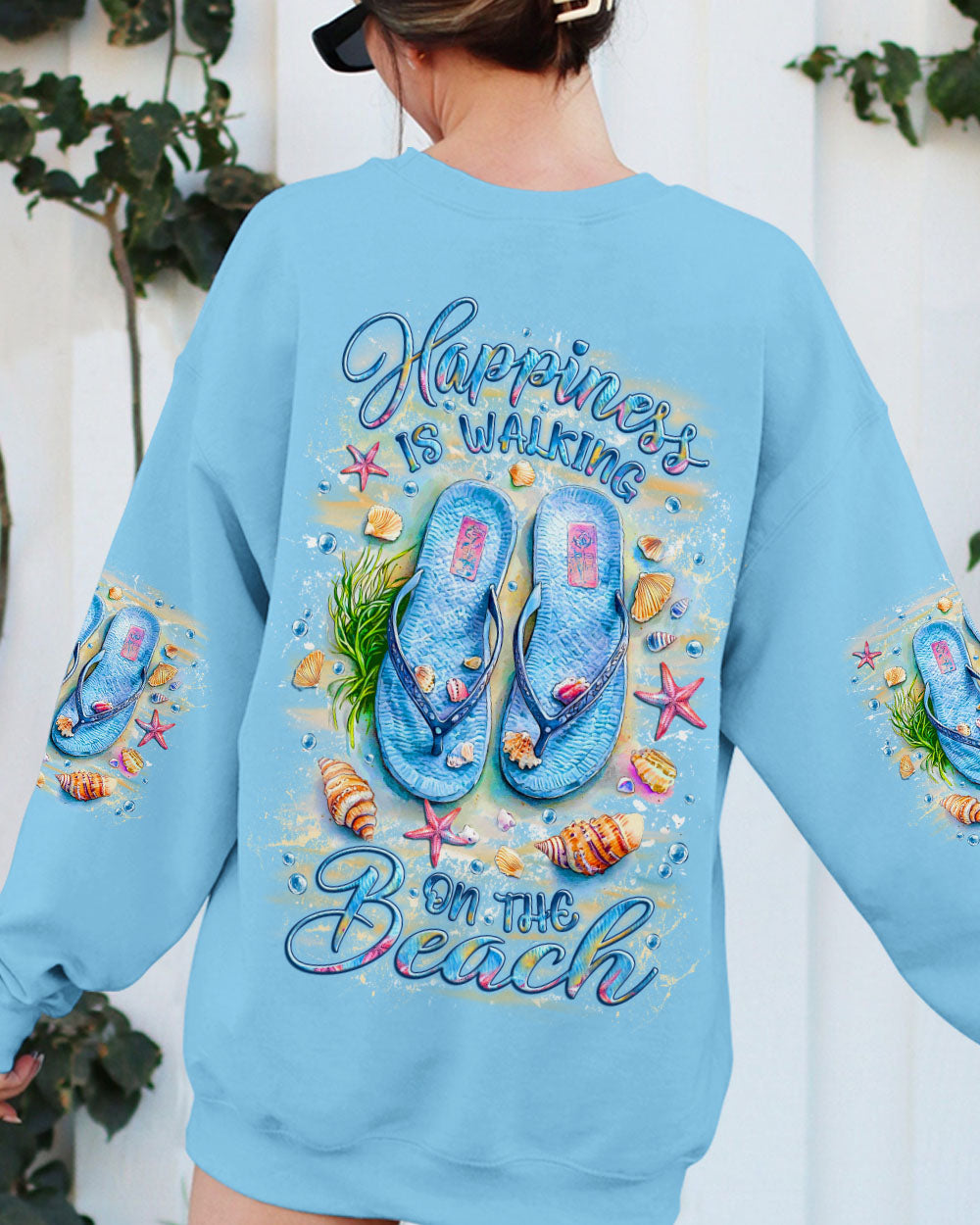 BLISSCORNERS HAPPINESS IS WALKING ON THE BEACH ALL OVER PRINT