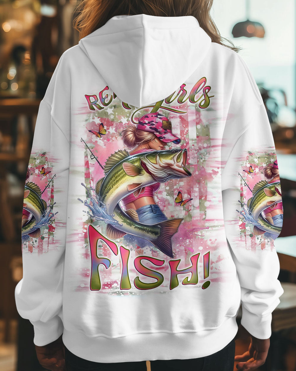 BLISSCORNERS REAL GIRLS FISH FISHING ALL OVER PRINT