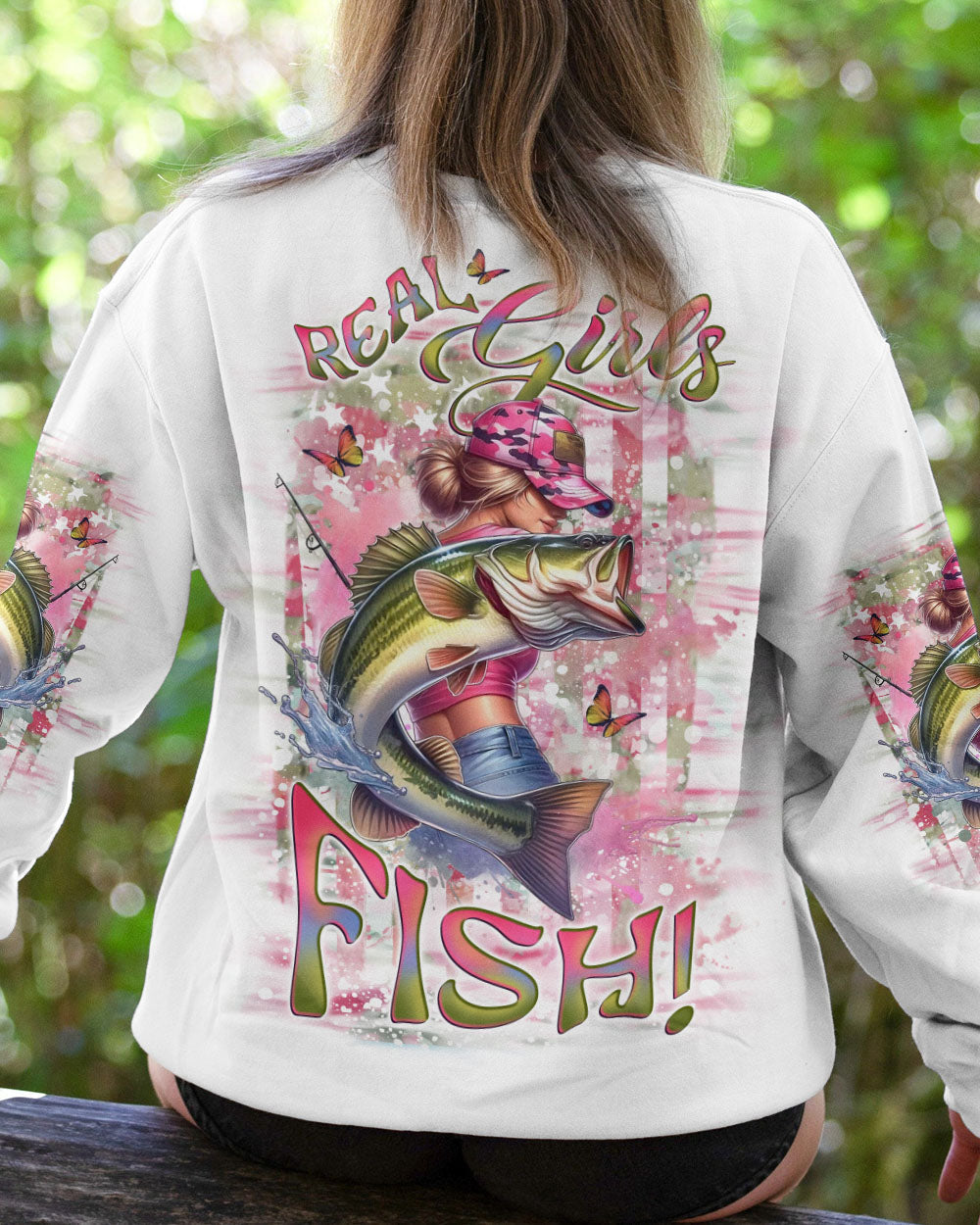 BLISSCORNERS REAL GIRLS FISH FISHING ALL OVER PRINT